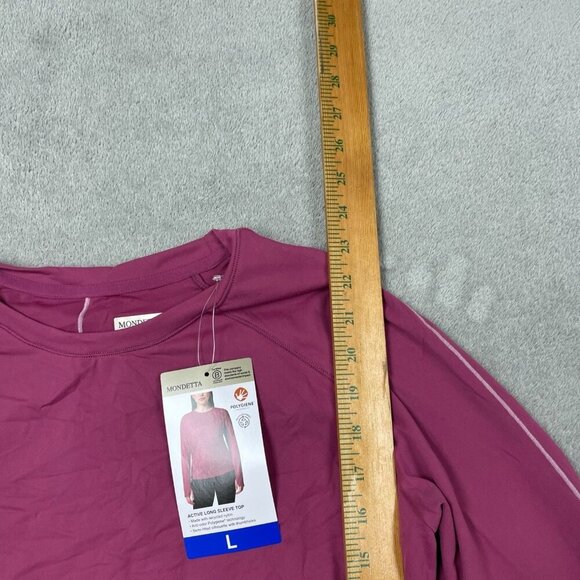 Mondetta Womens Active Long Sleeve Top L Recycled Nylon &  Elastane NWT 6460 - Picture 6 of 8